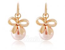Ohrringe online mit Perlen Dekoration goldig legiert